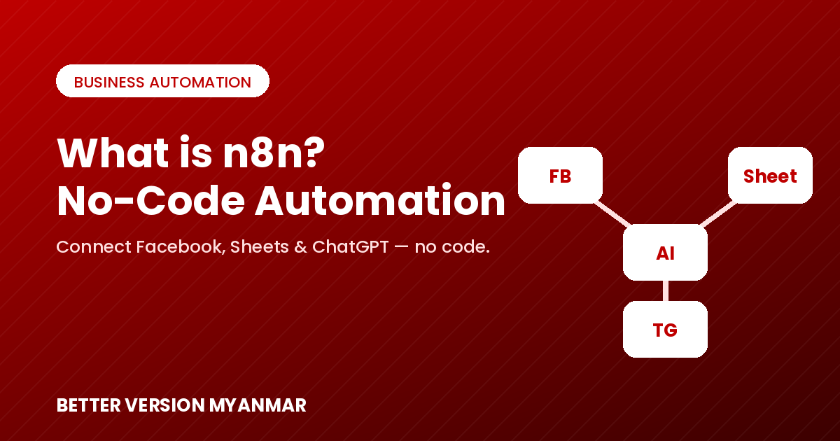 n8n ဆိုတာ ဘာလဲ — မြန်မာလုပ်ငန်းရှင်တွေ Code မရေးဘဲ Automation ဆောက်နည်း